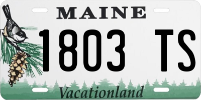 ME license plate 1803TS