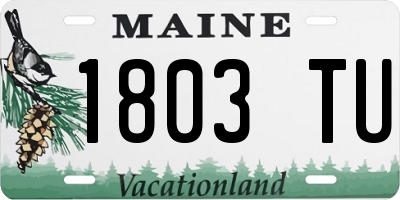 ME license plate 1803TU