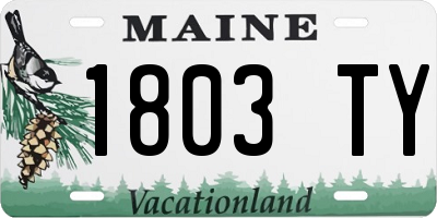 ME license plate 1803TY