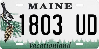 ME license plate 1803UD
