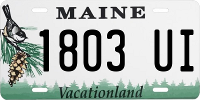 ME license plate 1803UI