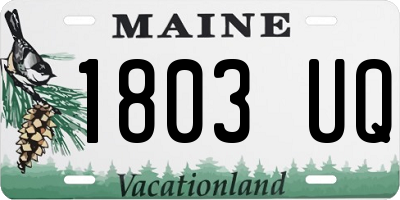 ME license plate 1803UQ