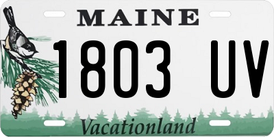 ME license plate 1803UV