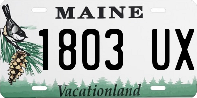 ME license plate 1803UX