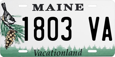 ME license plate 1803VA