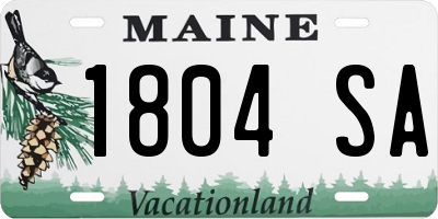 ME license plate 1804SA