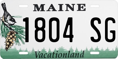 ME license plate 1804SG