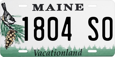 ME license plate 1804SO