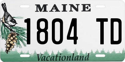 ME license plate 1804TD