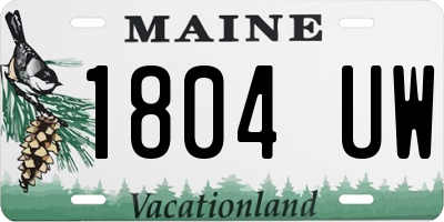 ME license plate 1804UW