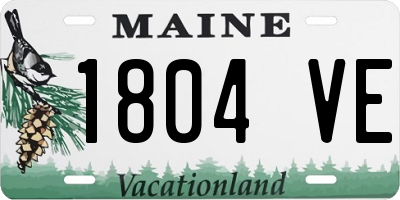 ME license plate 1804VE