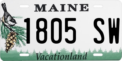 ME license plate 1805SW