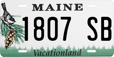 ME license plate 1807SB