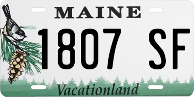 ME license plate 1807SF