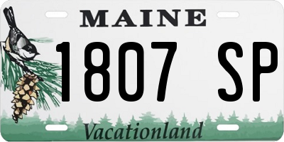ME license plate 1807SP