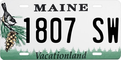 ME license plate 1807SW