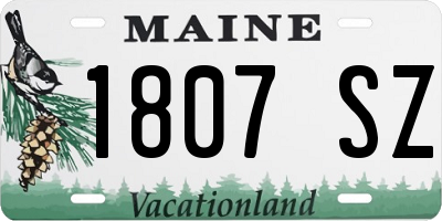 ME license plate 1807SZ