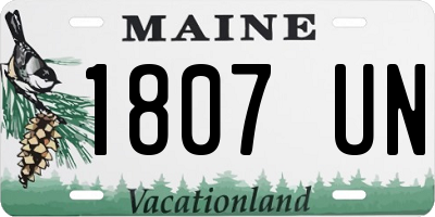 ME license plate 1807UN