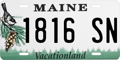 ME license plate 1816SN