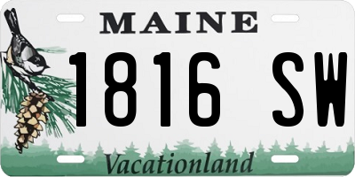 ME license plate 1816SW