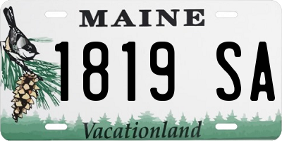 ME license plate 1819SA