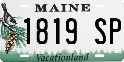 ME license plate 1819SP