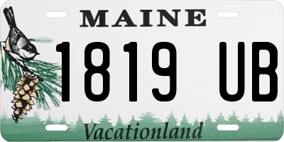 ME license plate 1819UB