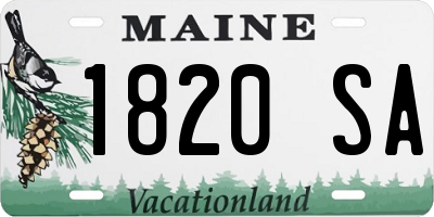 ME license plate 1820SA