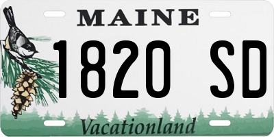ME license plate 1820SD