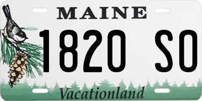 ME license plate 1820SO