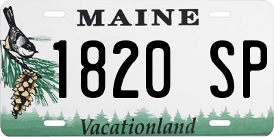 ME license plate 1820SP