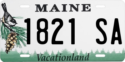 ME license plate 1821SA