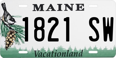 ME license plate 1821SW