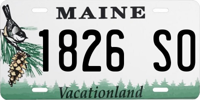 ME license plate 1826SO