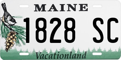 ME license plate 1828SC