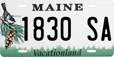 ME license plate 1830SA