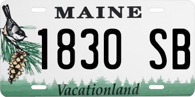 ME license plate 1830SB