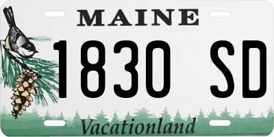 ME license plate 1830SD