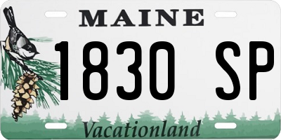 ME license plate 1830SP