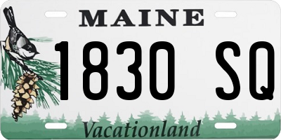 ME license plate 1830SQ