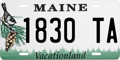 ME license plate 1830TA