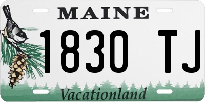 ME license plate 1830TJ