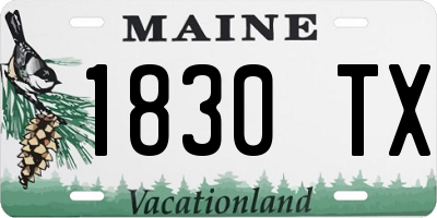ME license plate 1830TX