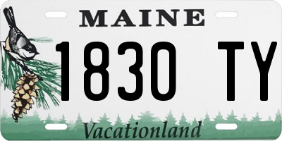 ME license plate 1830TY