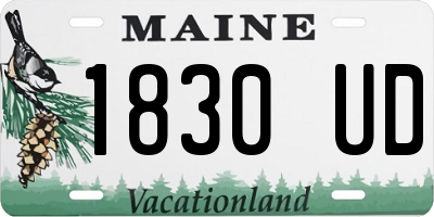 ME license plate 1830UD
