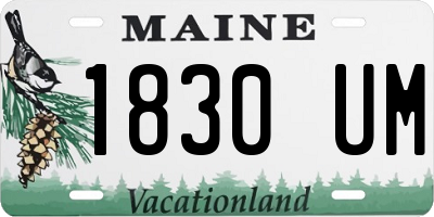ME license plate 1830UM