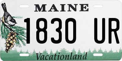 ME license plate 1830UR