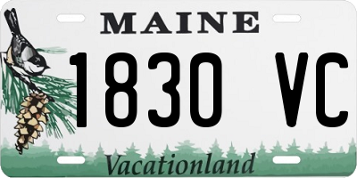 ME license plate 1830VC