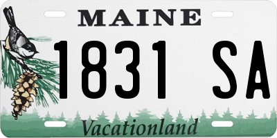 ME license plate 1831SA