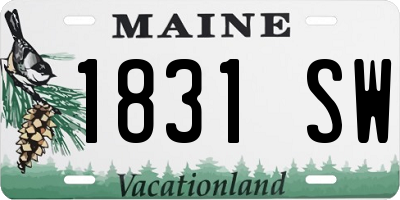 ME license plate 1831SW